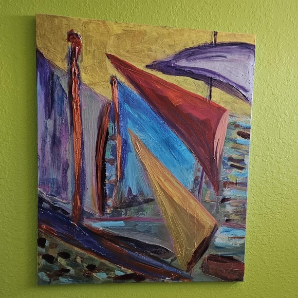 Sailing abstract painting original